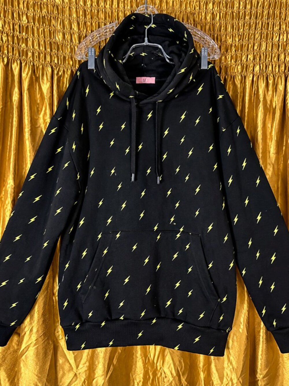 RARE Brazilian Lightning Bolt Hoodie ⚡ Black & Yellow Y2K Streetwear